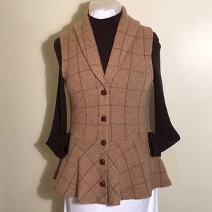 Vintage Ralph Lauren Lambs Wool Peplum Vest